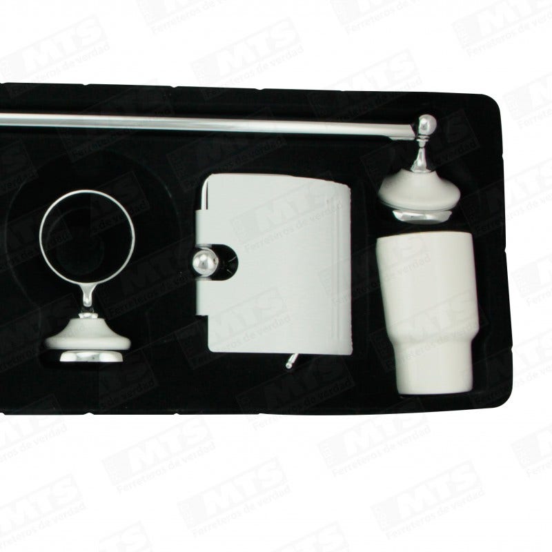 Kit Accesorios De Baño 6pzas Cerámico Crom. Acquamix