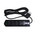 Alargador Múltiple 10A Negro 3mt Mec