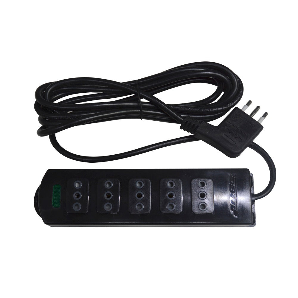 Alargador Múltiple 10A Negro 3mt Mec