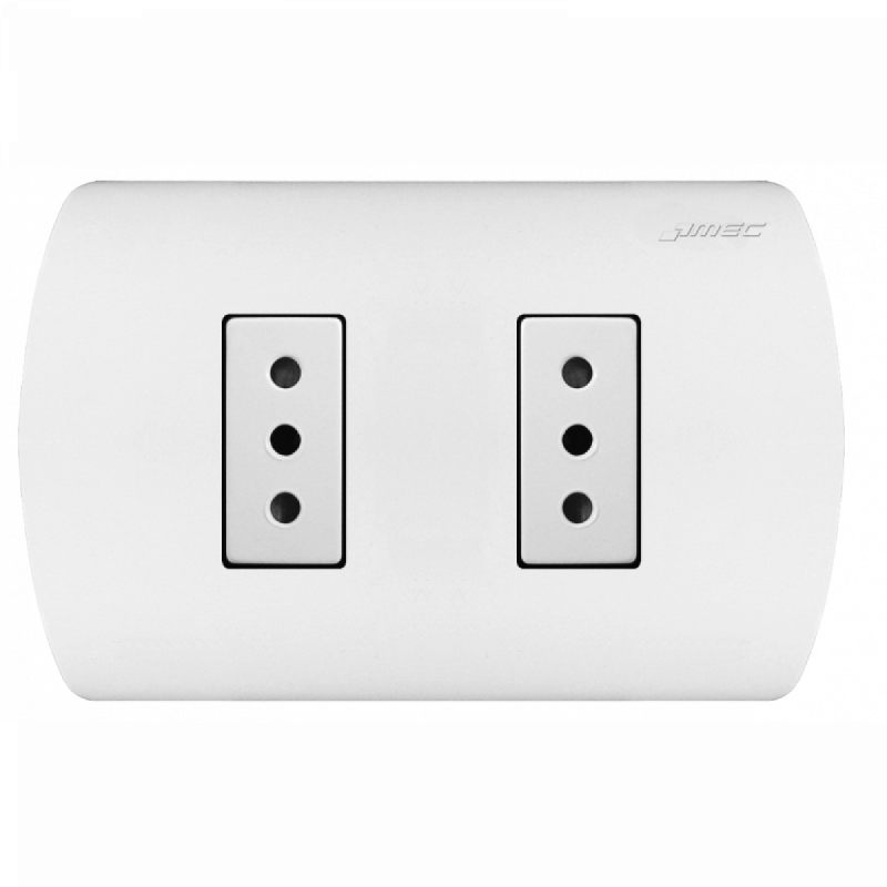 Enchufe Hemb.Embutido Doble 10A Blanco Mec