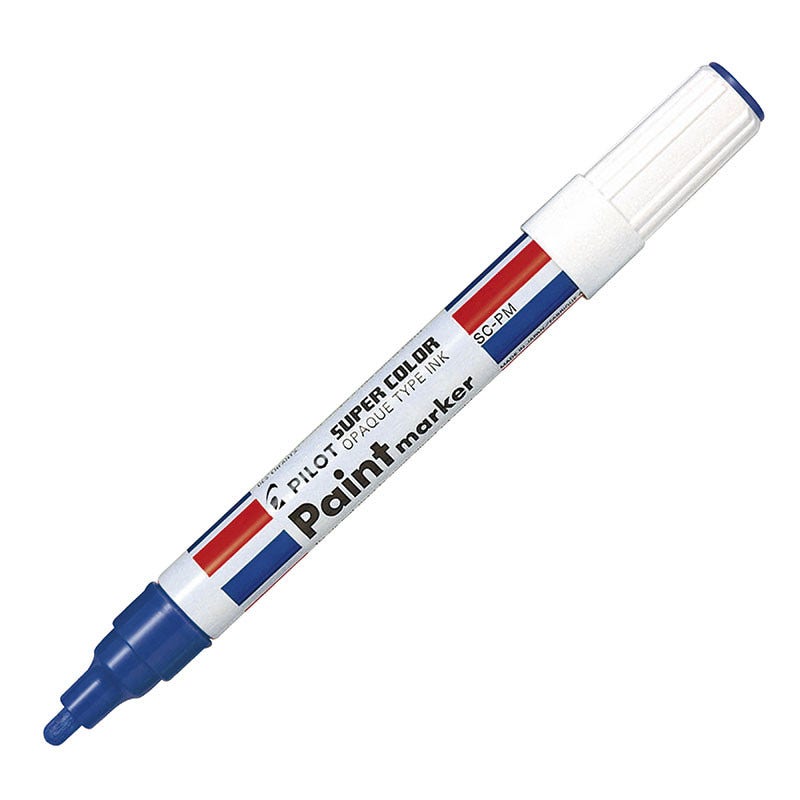 Plumón Marca Metal Azul Pilot