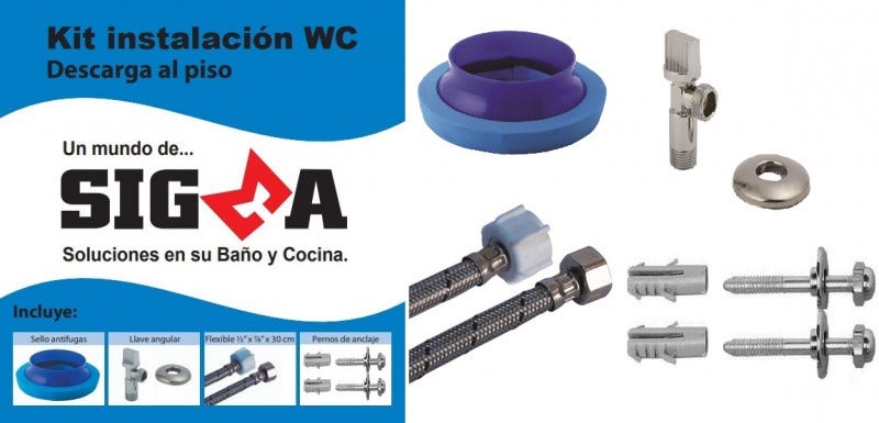 Kit Instalación Wc sello Cera-llave Angular+Flexible