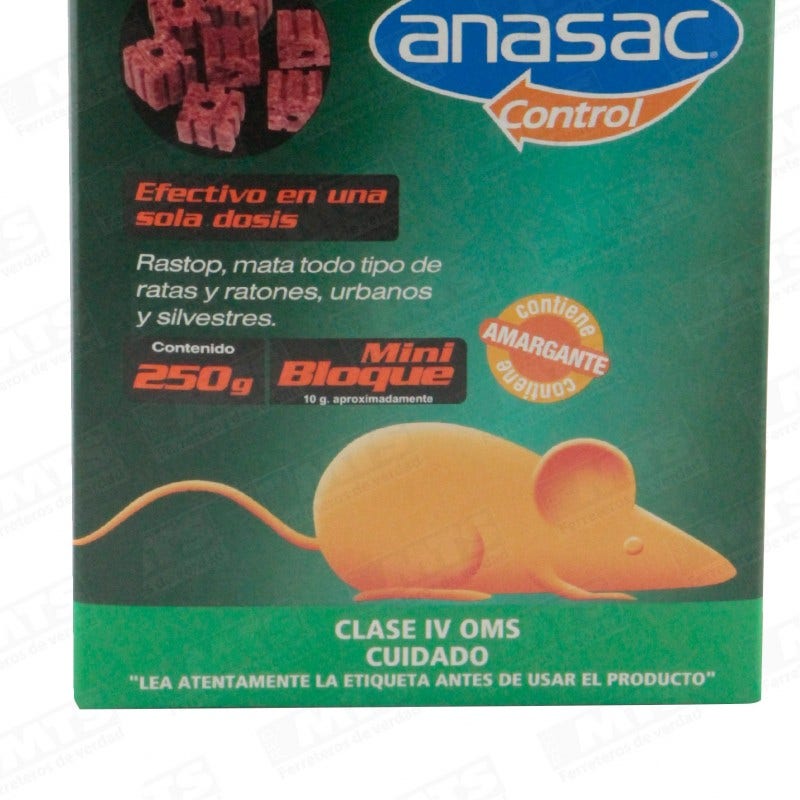 Raticida Rastop Mini-bloque 250gr Anas