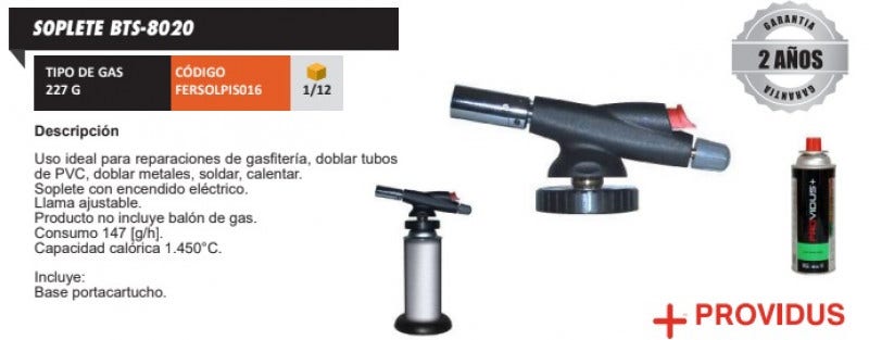 SOPLETE BTS 8020 C/ENCEND PROVIDUS GILI