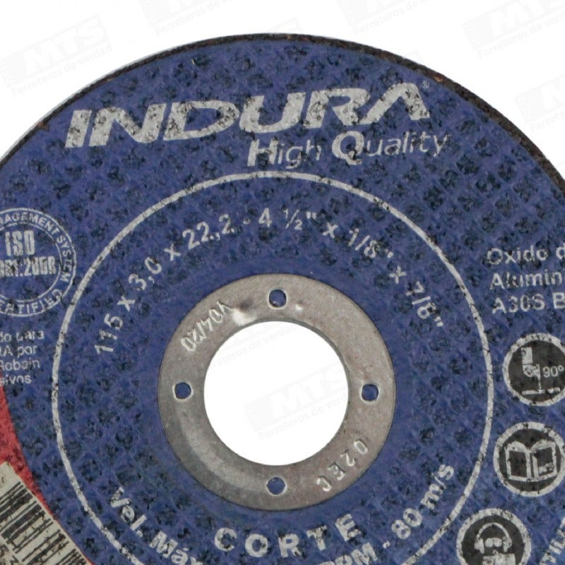 Disco Corte Metal 4½" Indura