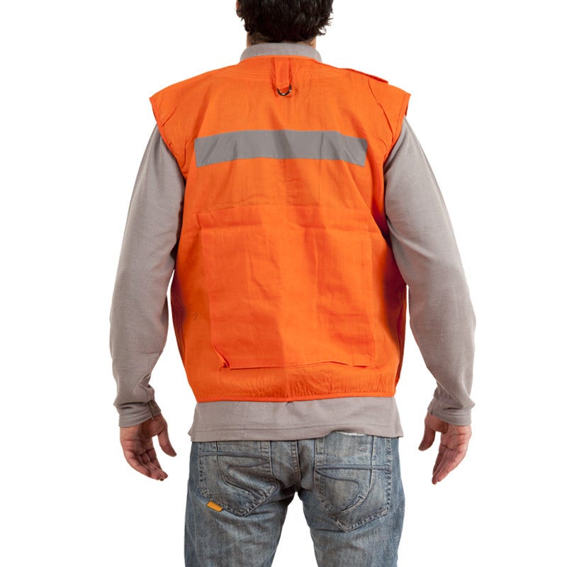 Chaleco Geólogo Poplín con Cinta Naranjo T-XL Bestx