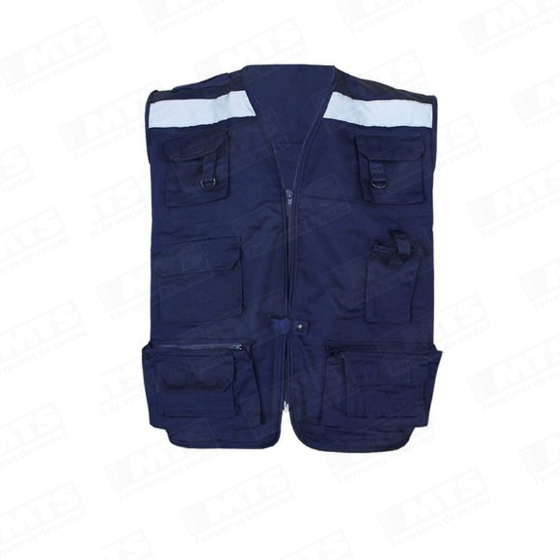 Chaleco Geólogo Poplín con Cinta Azul T-XL Bestx