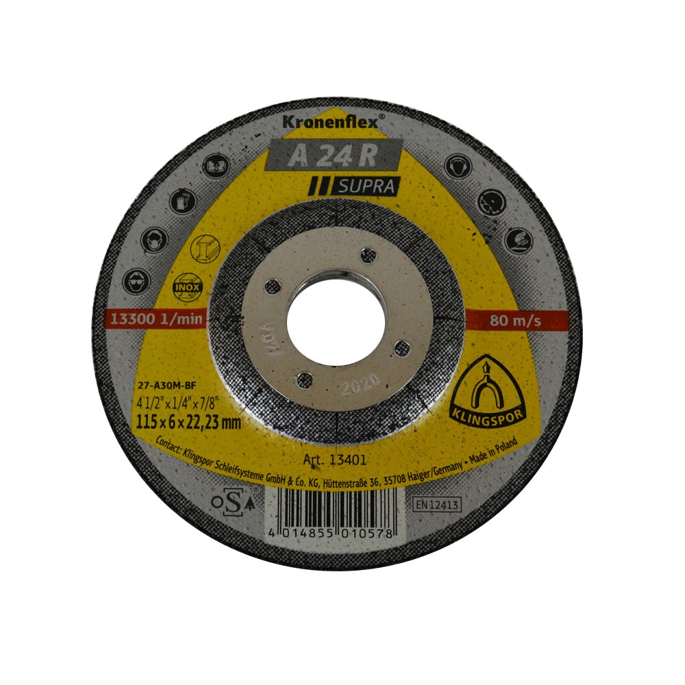 DISCO DESBASTE 41/2" A24 R SUPRA 115X6X2 KLINGS