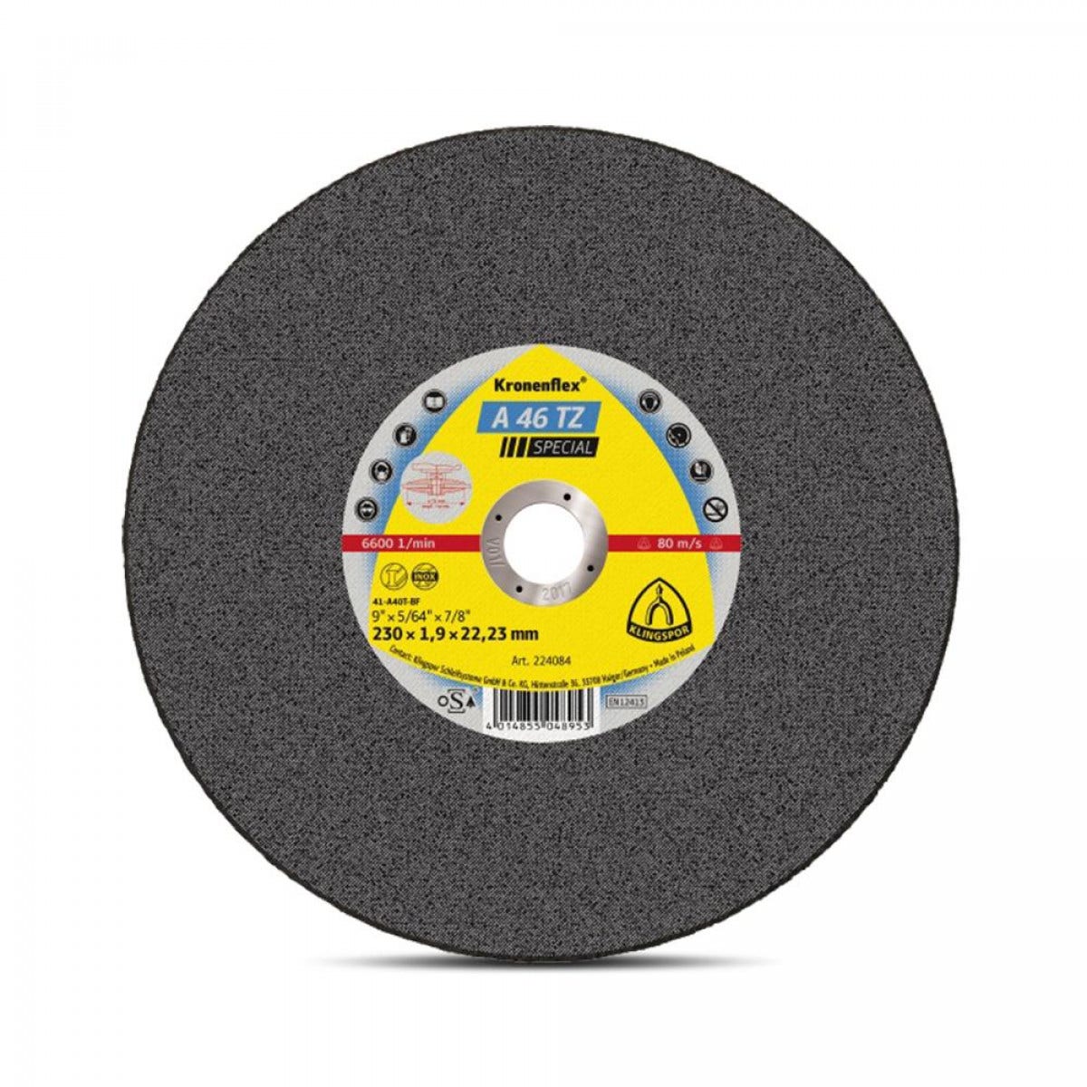 DISCO CORTE ACE INOX 9"X1.9MM A46 SPECIAL KLINGSPO