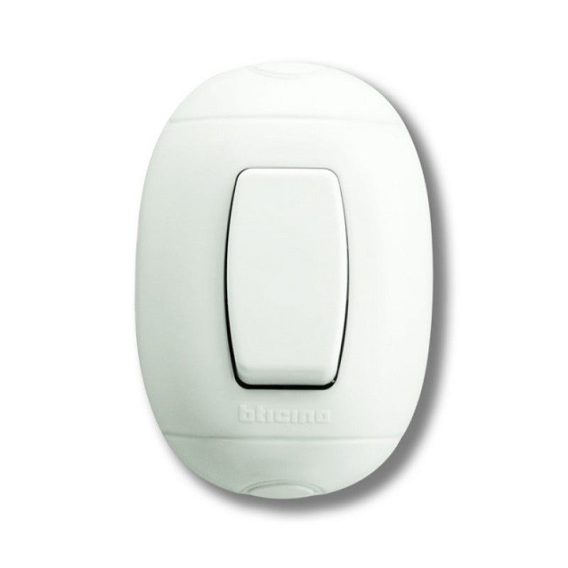 Interruptor Simple 9/12 Sobrepuesto Oval Bticino
