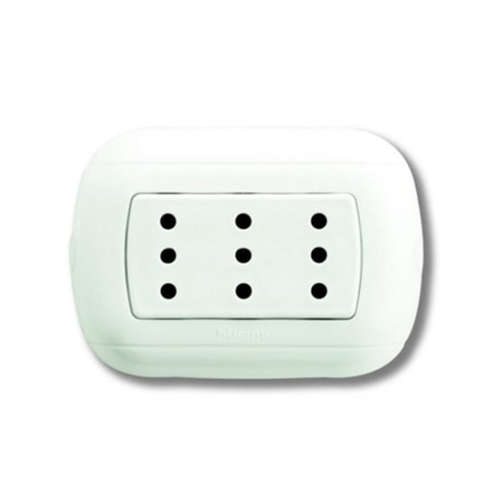 Enchufe Triple Sobrepuesto Oval Bticino