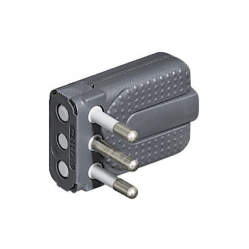 Enchufe Volante Macho 10A C/T P/Red Gris Bticino