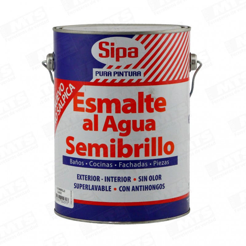 Esmalte Al Agua Semibrillo Blanco Gl Sipa