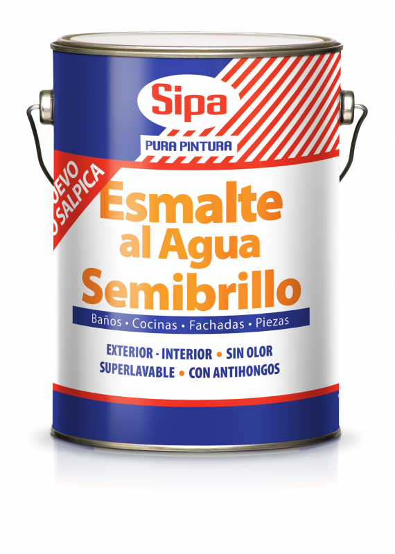 Esmalte Al Agua Semibrillo Blanco Gl Sipa