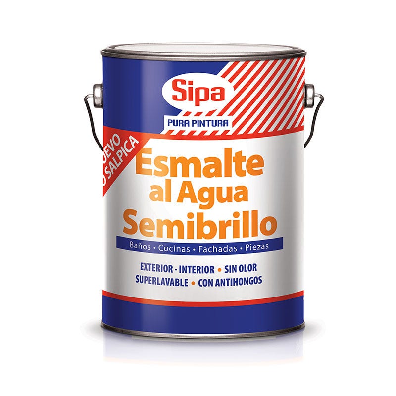 Esmalte Al Agua Semibrillo Blanco Gl Sipa
