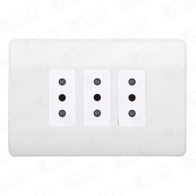 Enchufe Embutido Triple 10A Genesis Blanco Marisio