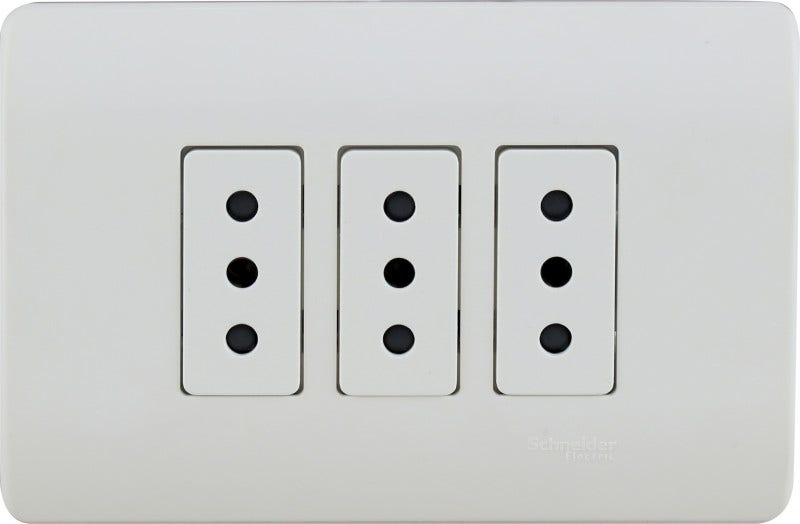 Enchufe Embutido Triple 10A Genesis Blanco Marisio