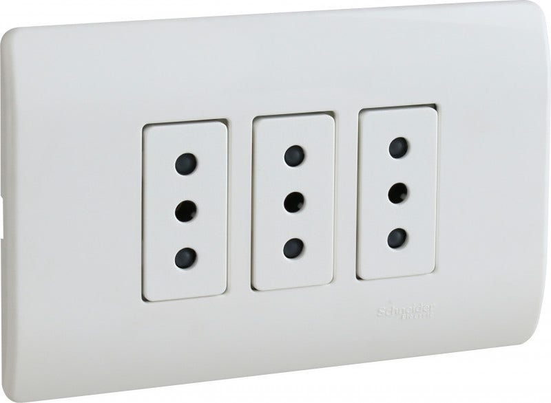 Enchufe Embutido Triple 10A Genesis Blanco Marisio