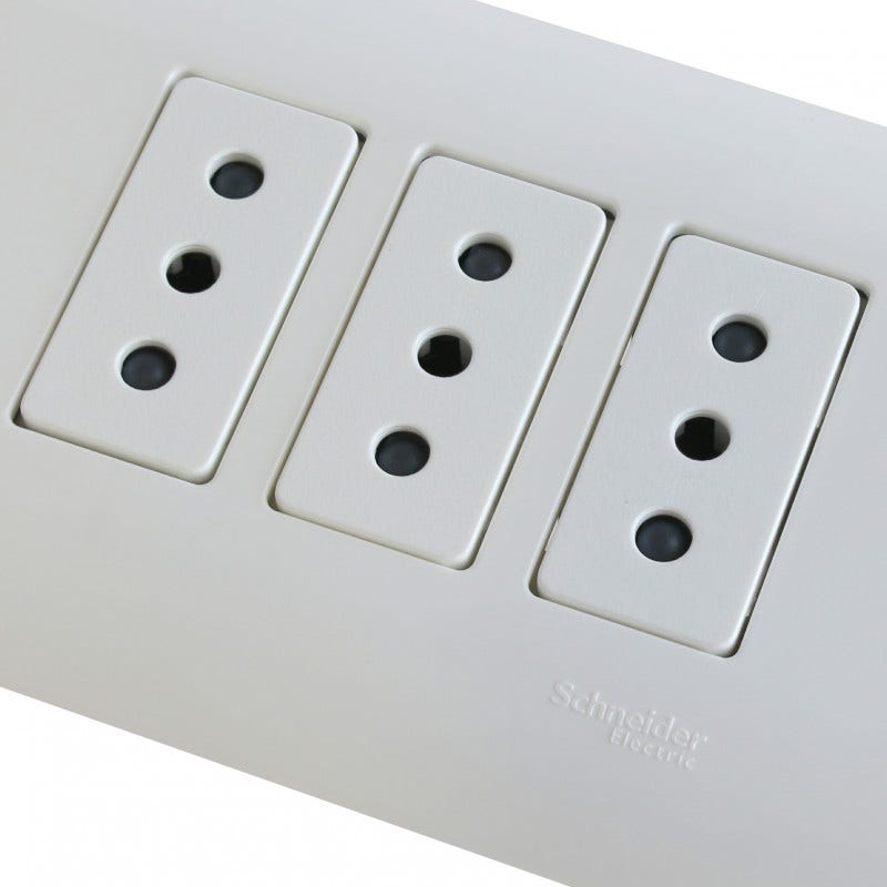 Enchufe Embutido Triple 10A Genesis Blanco Marisio