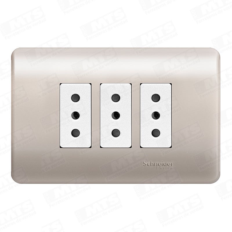 Enchufe Embutido Triple 10A Gen Millan Blanco Schneider