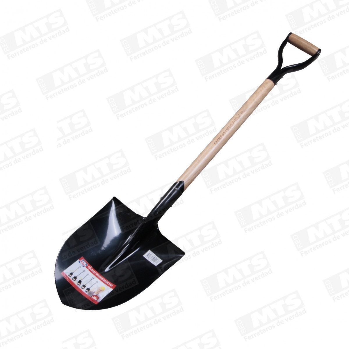 Pala Punta Huevo Roja Mango Madera 0.75 Lioi