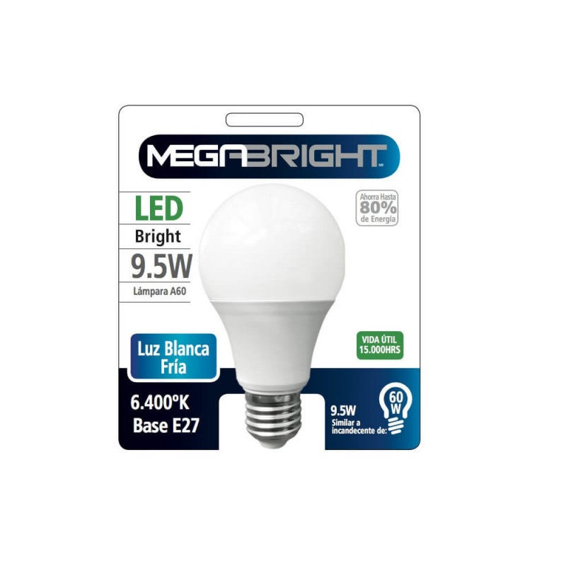 AMPOLLETA LED A60 9.5W/6400K E-27 MEGABRIGHT