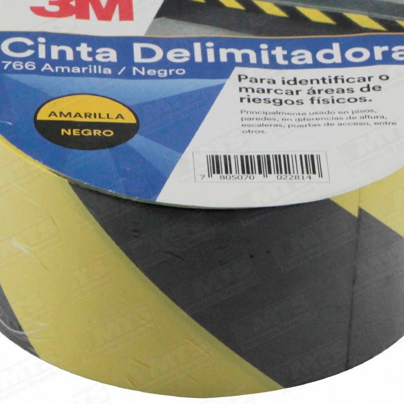 Cinta Señalización Amarilla-Negro 50mm x 33mt