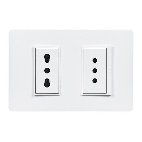 Enchufe Embutido Doble 10A + Bipaso 10-16A Luzica Bticino