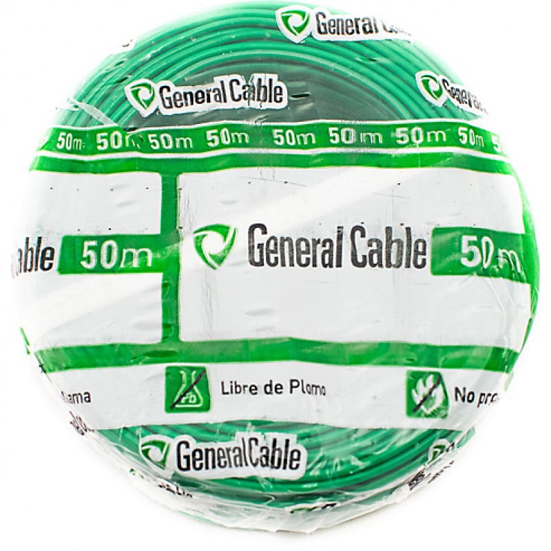 Cable Ara-Z1 2.5mm x 50mt Verde Libre de Halógeno