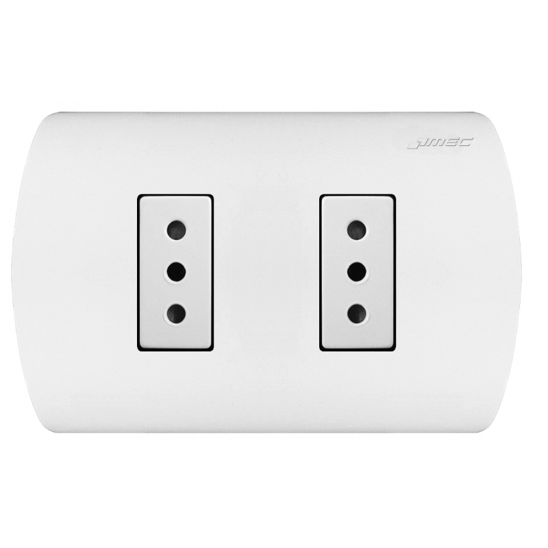 Enchufe Hemb.Embutido Doble 10A Blanco Mec