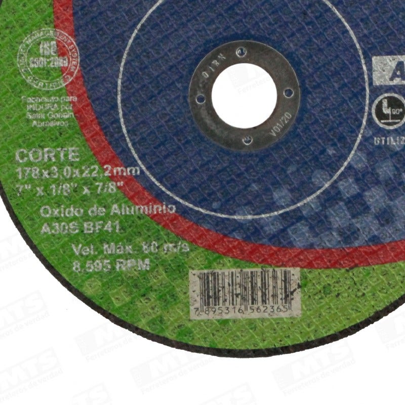 Disco de Corte Metal 7" Indura
