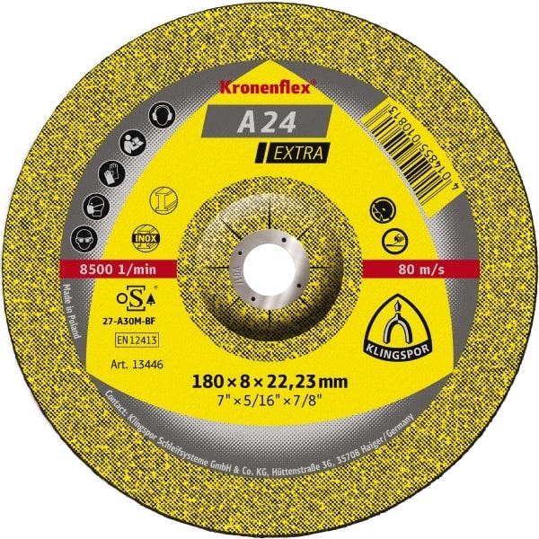 DISCO DESBASTE ACE INOX 4 1/2" A24 EXTRA KLIGSPOR