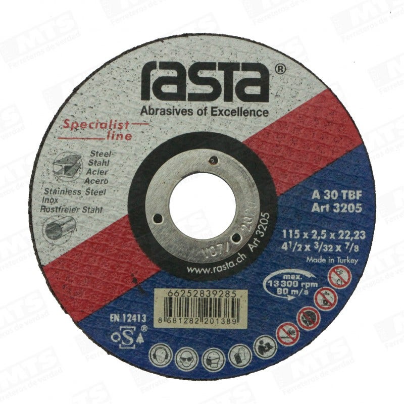 Disco Corte Metal 41/2"x3/32"x7/8"rasta