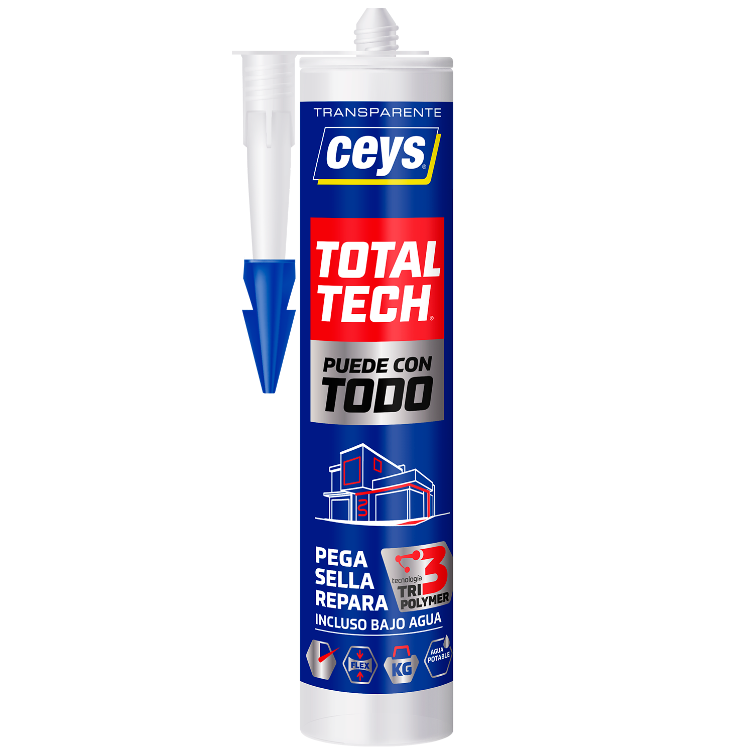 Adhesivo Sellador Totaltech Transp 290ml Ceys