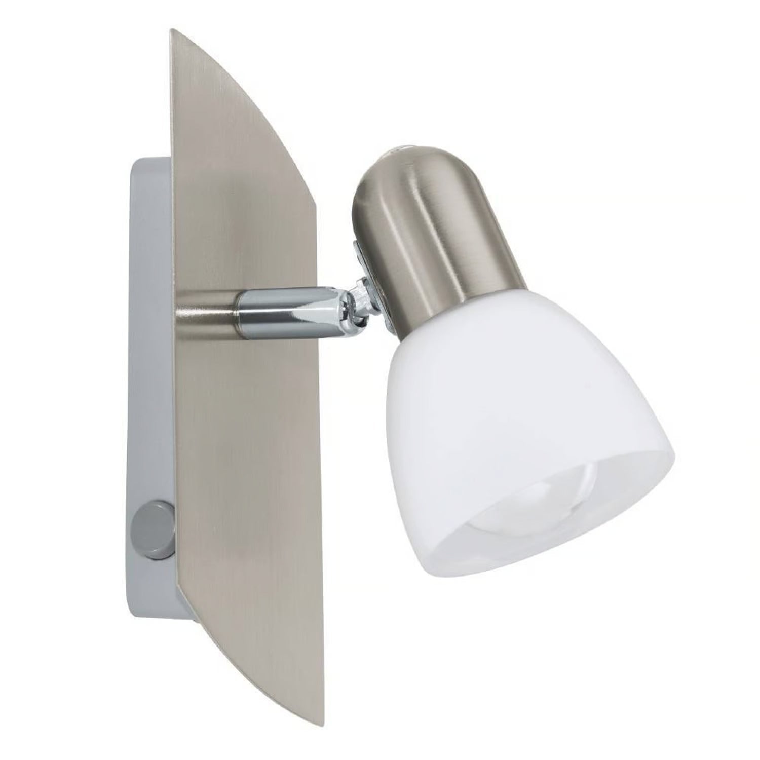 Aplique Foco Enea Blanco Satin Acero Niquel E-14