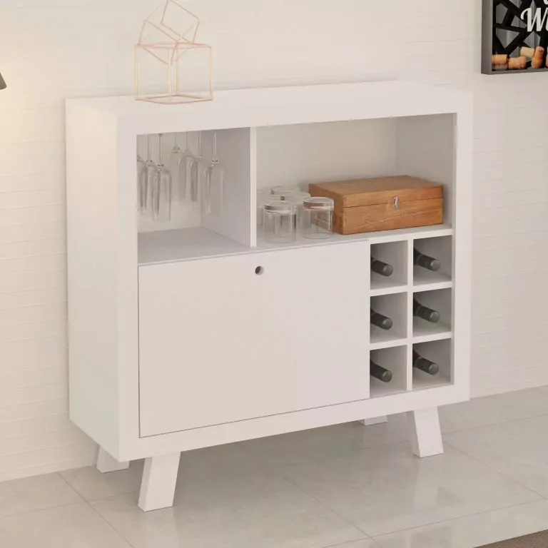 Bar Pta Batiente Blanco 90x78.5x31.5 Tecnomobili (Sin Armar)