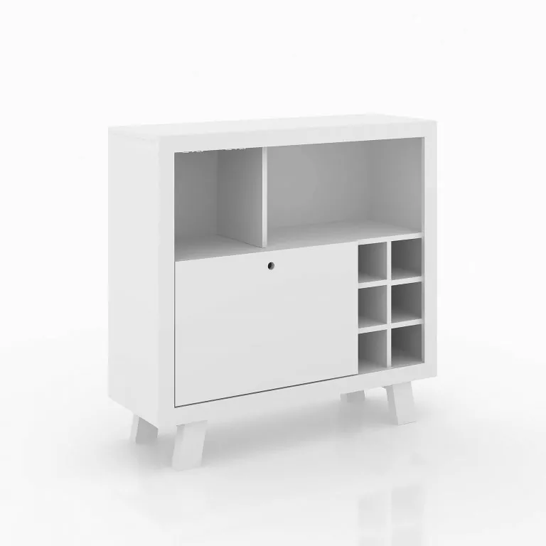 Bar Pta Batiente Blanco 90x78.5x31.5 Tecnomobili (Sin Armar)