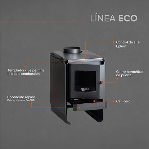 Calefactor A Leña Eco 380 Bosca