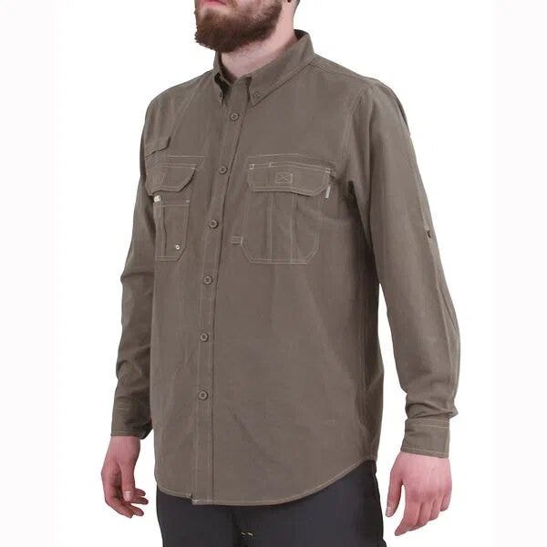 Camisa Hombre Duck Dry Verde Oliva T-XL Hard Work