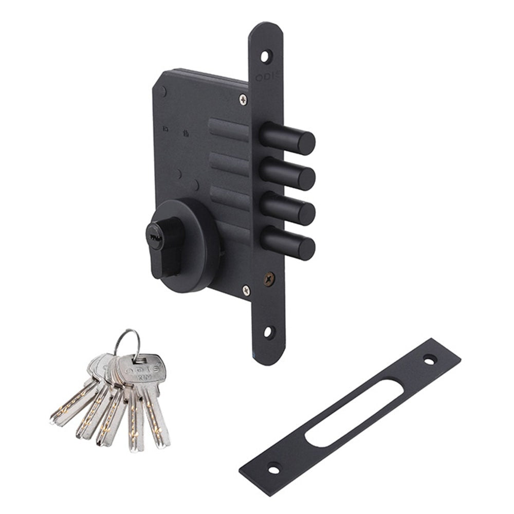 Cerrojo Embutid0 600 Llave- Llave Negro Odis