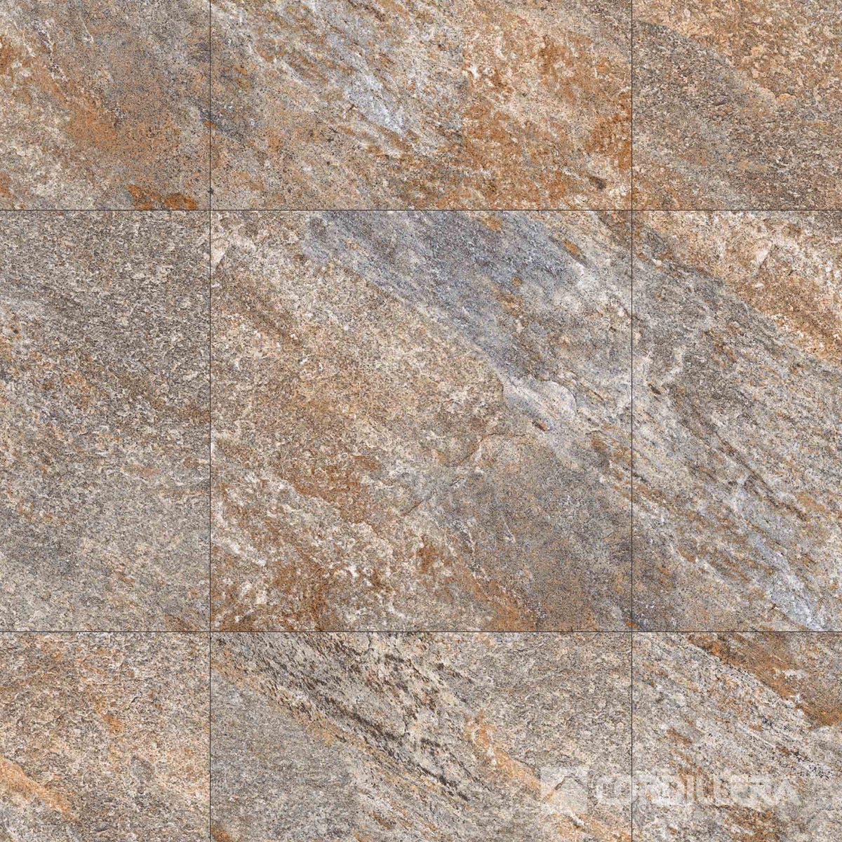 Ceram Piso Quarzita Oxido 61x61 (cj 1.48m2) Cordillera
