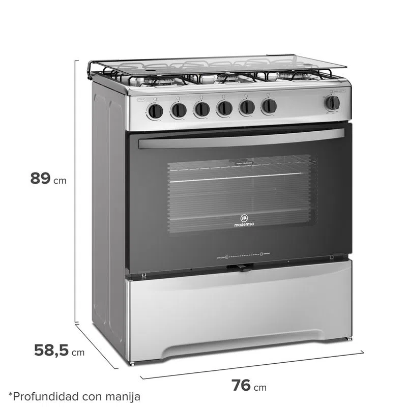 Cocina 6 Platos Inox 76cm M 820 T Mademsa