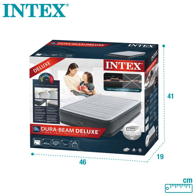 Colchón Inflable Confort Queen Con Inflador Incorporado Intex
