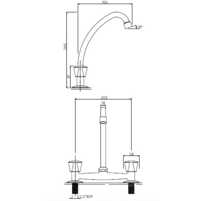 Combinación Lavaplatos 8" Mossini Stretto
