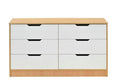 Comoda 6 Cajones Misuri Carvallo Blanco Mobikit (sin Armar)