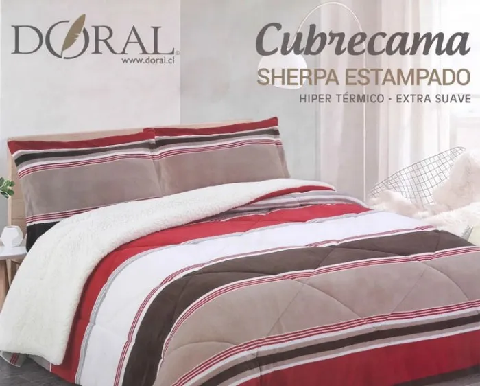 Cubrecama Sherpa Estampado 2.5 Pl Doral
