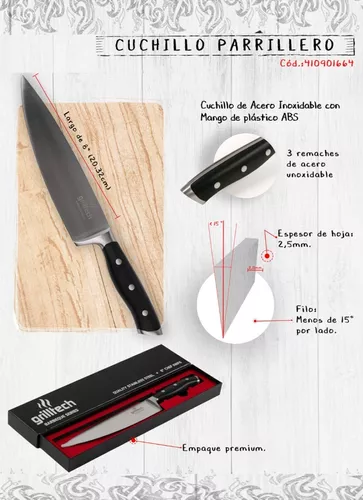 Cuchillo Parrillero Inox 8 Mango Abs