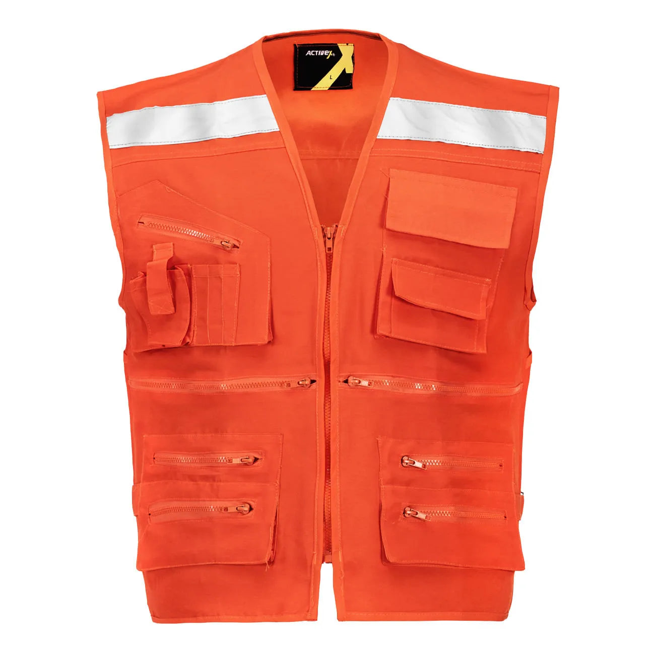 Chaleco Geologo Poplin C/cinta Naranja T/s Bestx