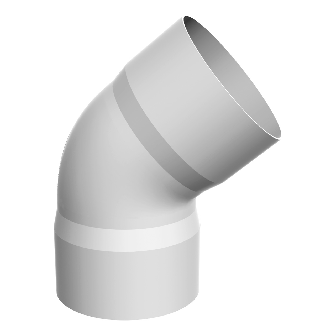 Codo Pvc Canaleta H-h Blanco 75mm X 45° Hoffens