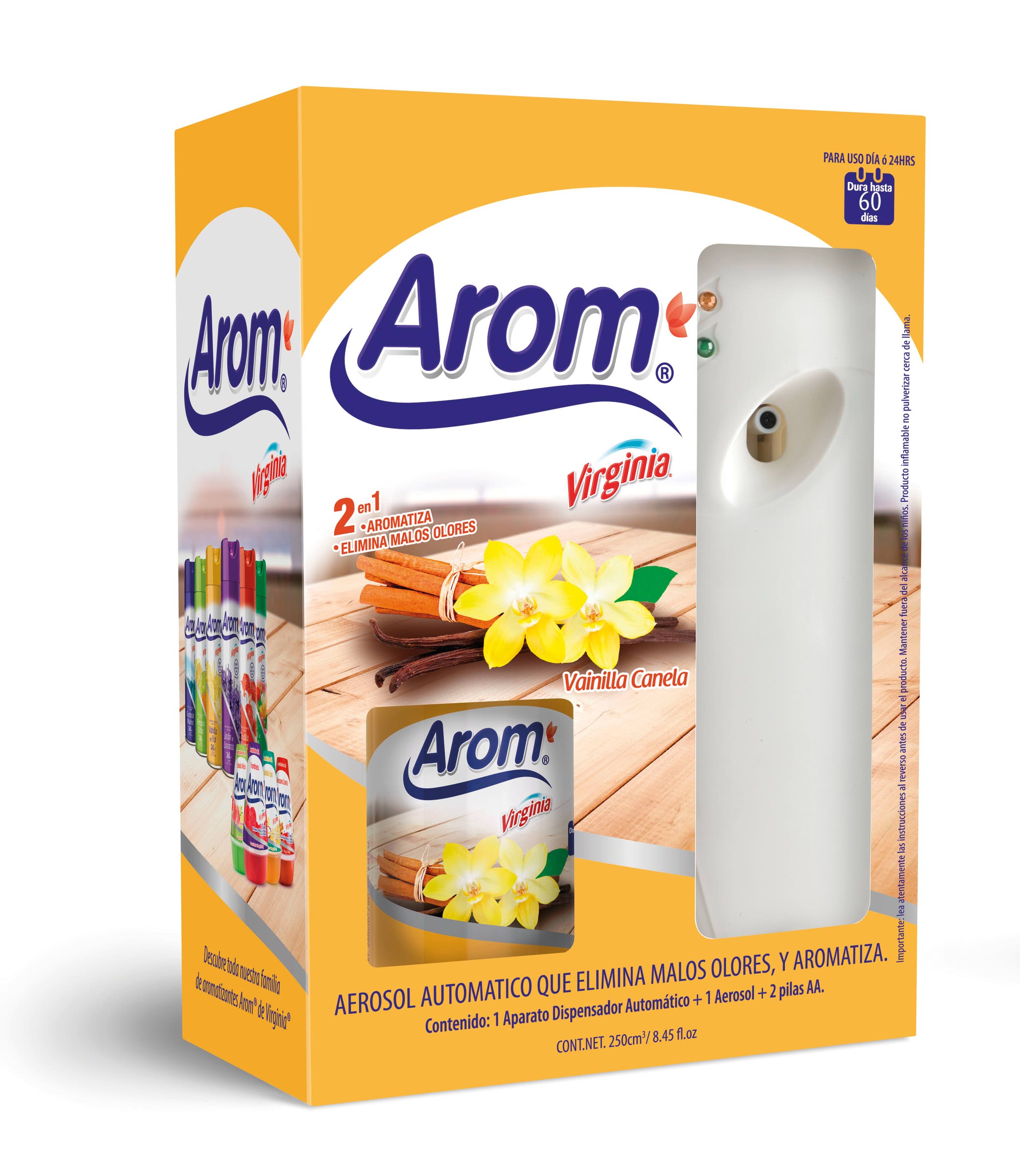 Dispensador Autom + Aerosol Vainilla Canela 250 Cc